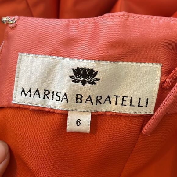 Marisa Baratelli salmon pink Thai silk party or prom dress with matching jacket - Picture 11 of 14